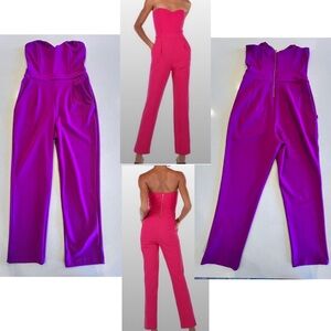 Express Strapless Jumpsuit Zip up back Pockets Sz 4